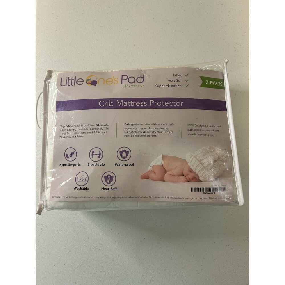 LITTLE ONE'S PAD 28"x52"x9" Crib Mattress PROTECTOR New Sealed